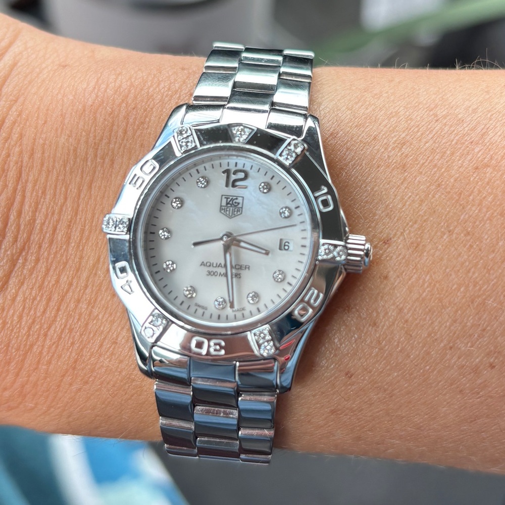 Tag Heuer Ladies Aquaracer 300 Diamond Mother of Pearl watch